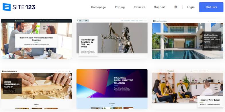 مميزات تصميم موقع باستخدام Site123